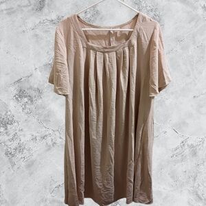 NWOT Elegant Beige Women's Pleated Dress